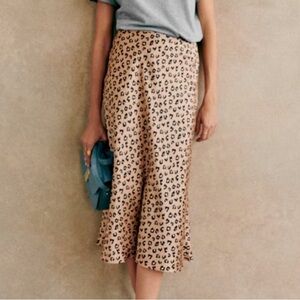 Sezane 🇫🇷  French Style Sandy Midi Skirt in Leopard size 14 / EU 46 NEW with Tag